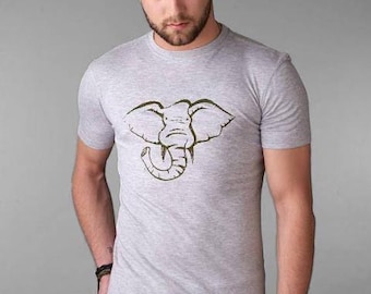 Men's Elephant Graphic Tee: Bamboo Organic Cotton T-shirt