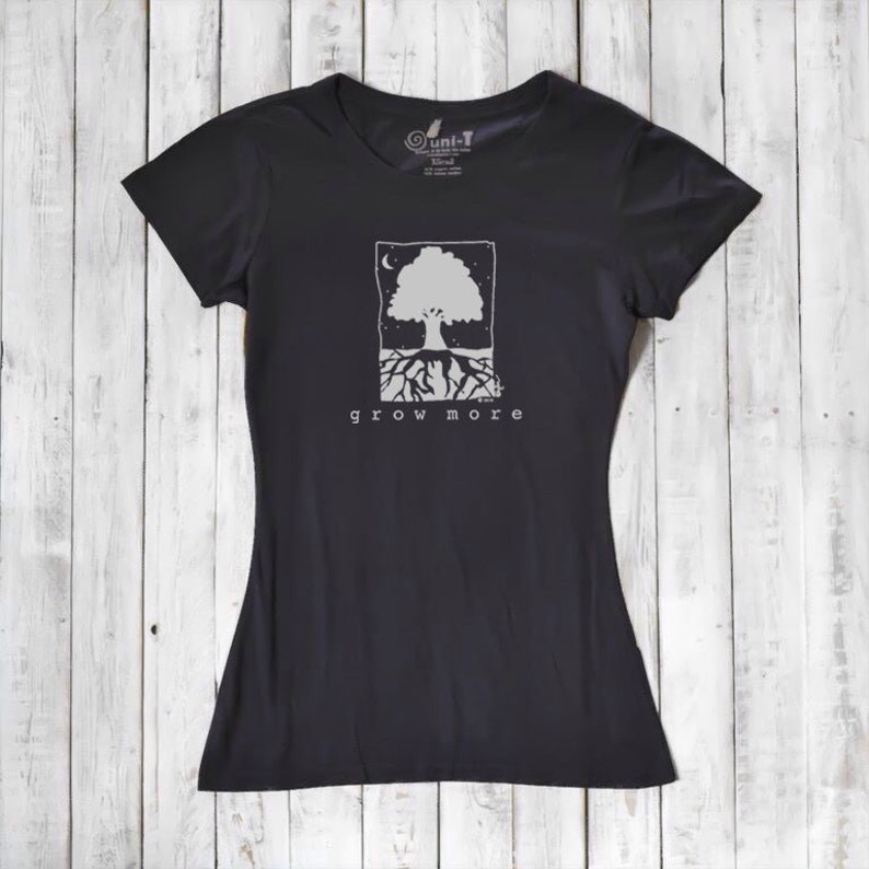 Gardening Gift Women's T-shirt Organic Clothing Gardening Shirt Tree T-shirt Environmental T-shirt GROW MORE Uni-T image 9