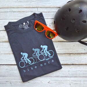 Bicycle Tshirt for Men, Cycling T-shirt, Fitness T shirt, Bike Tee, Ecofriendly Clothing, Mens Graphic Tee, Organic Clothing, BIKE MORE image 2