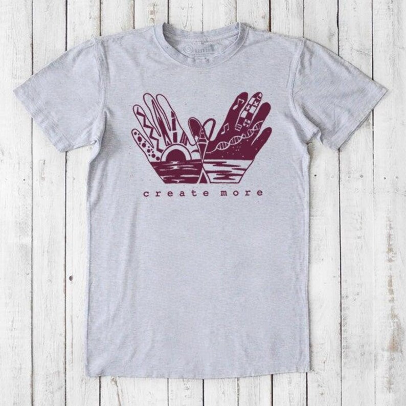 Mens Graphic Tee: Bamboo Organic Cotton T-shirt - Create More image 2