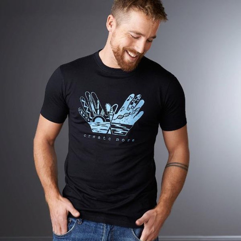 Mens Graphic Tee: Bamboo Organic Cotton T-shirt - Create More image 1