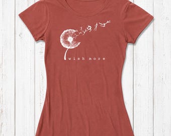 Dandelion Graphic Tee: Women's Bamboo Organic Cotton T-Shirt