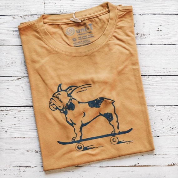 French Bulldog Skateboard T-Shirt: Bamboo & Organic Cotton Tee