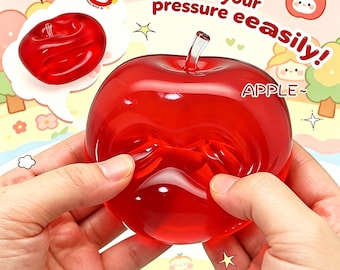 Jätteliknande geléäpple-squishy-leksak, realistisk långsamt stigande sensorisk fidget, skrivbordsdekoration