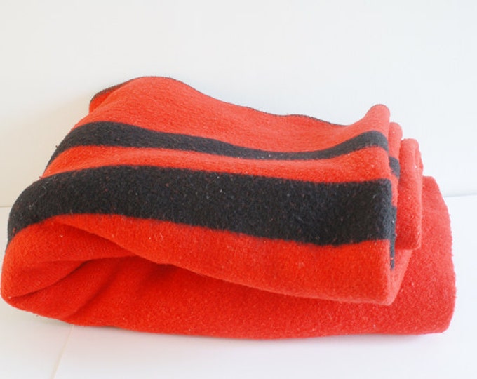 SALE Vintage Baron Woolen Mills Red Wool Camp Blanket With Etsy