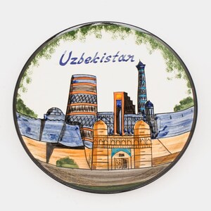 Plato de cerámica pintado a mano, plato decorativo grande para pared, decoración de pared estilo boho, plato ornamental para servir, regalo para el hogar.