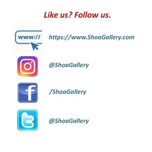 May include: A graphic with the text "Like us? Follow us." and links to the ShoaGallery website, Instagram, Facebook, and Twitter pages.