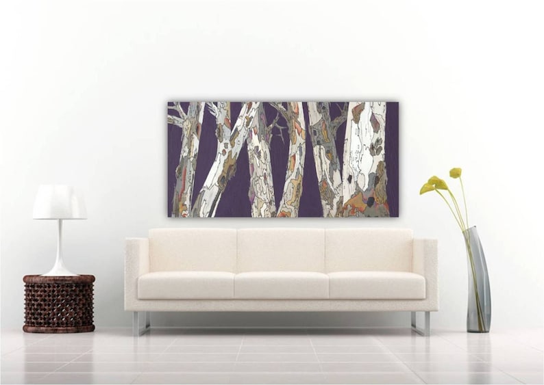 Extra Large Horizontal Wall Art Oversized Purple Wall Art Etsy