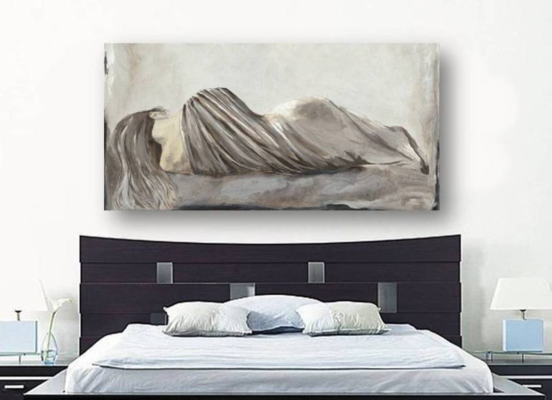 Oversized Bedroom Wall Art, Netural Extra LARGE Canvas Print, Home Wall Art, Bedroom Decor, Sexy ...