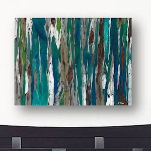 Oversized blue canvas print Extra LARGE Wall statement art dining room living bedroom decor ideas colorful decor abstract wall art image 1