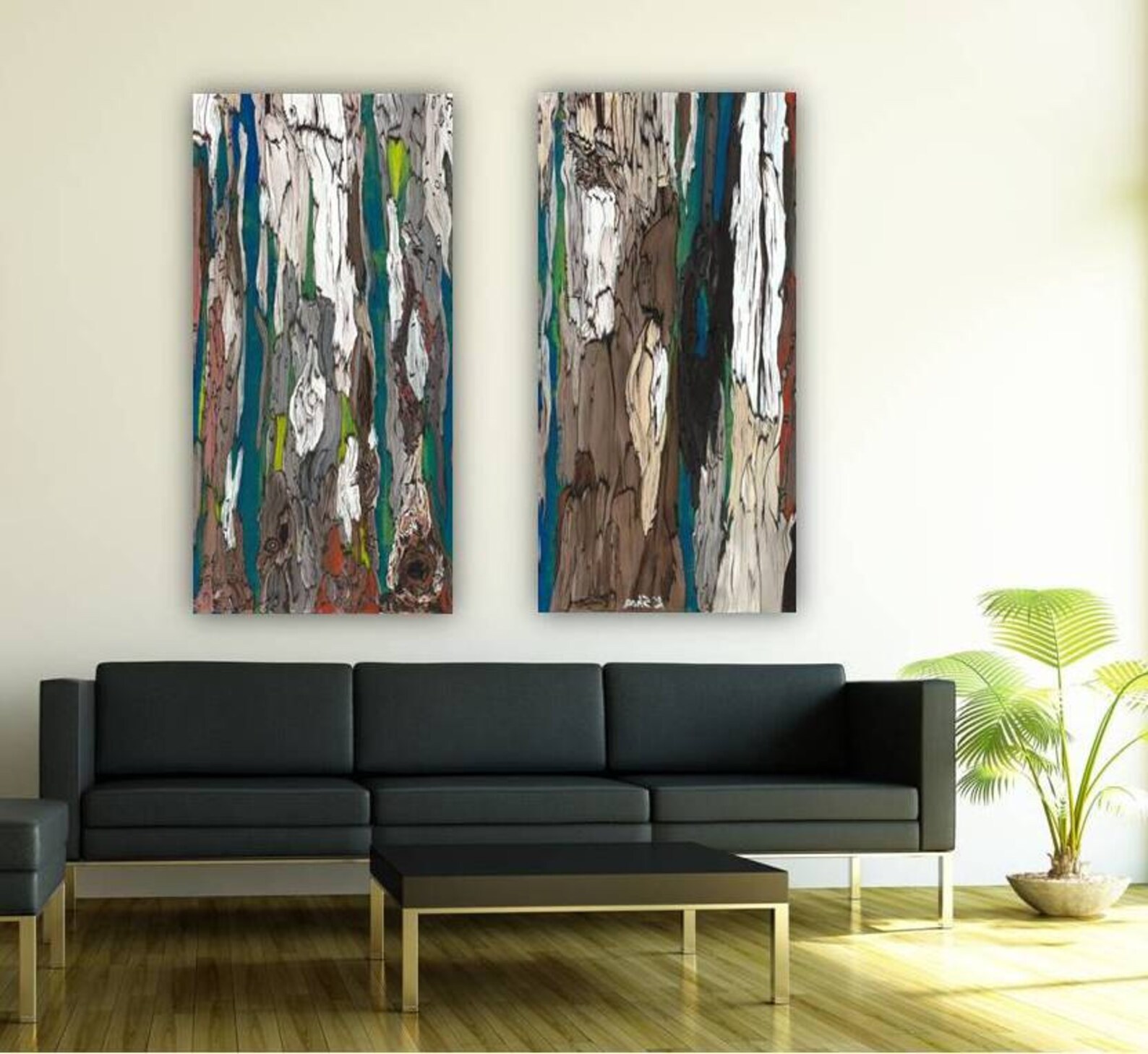 Oversized diptych wall art canvas art set extra large Etsy