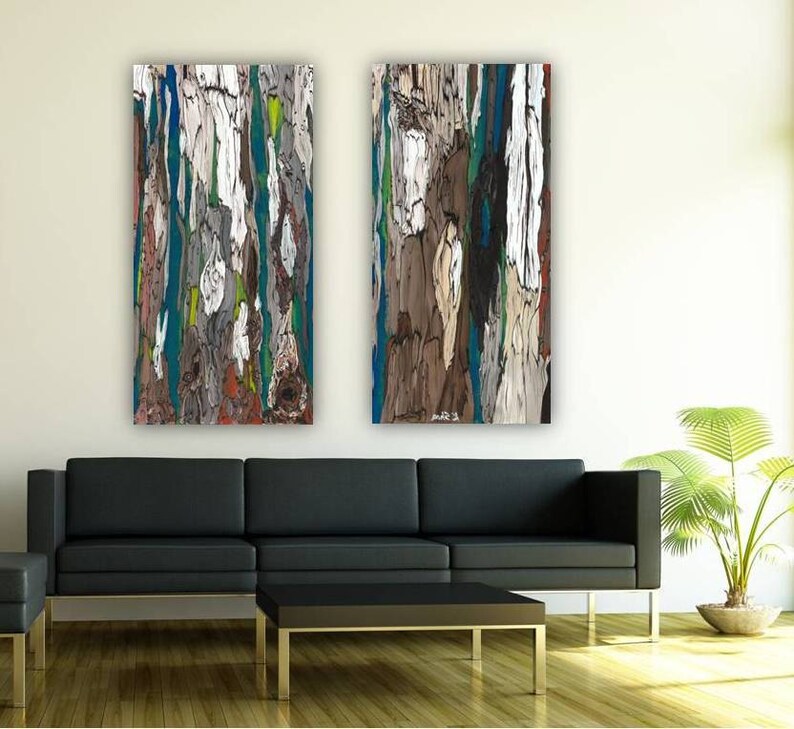 Oversized diptych wall art canvas art set extra large Etsy