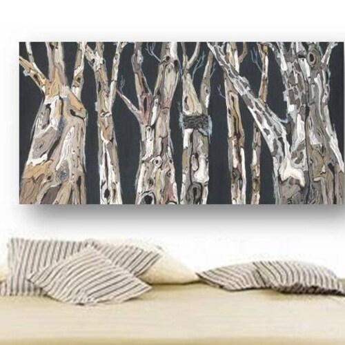 Oversized Horizontal Tree Art Extra Large Wall Art Canvas Etsy