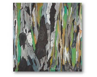 SIGNED Limited Edition, green wall art, Signed canvas print, Discount Clearance Sale, home decor, abstract landscape tree artwork modern