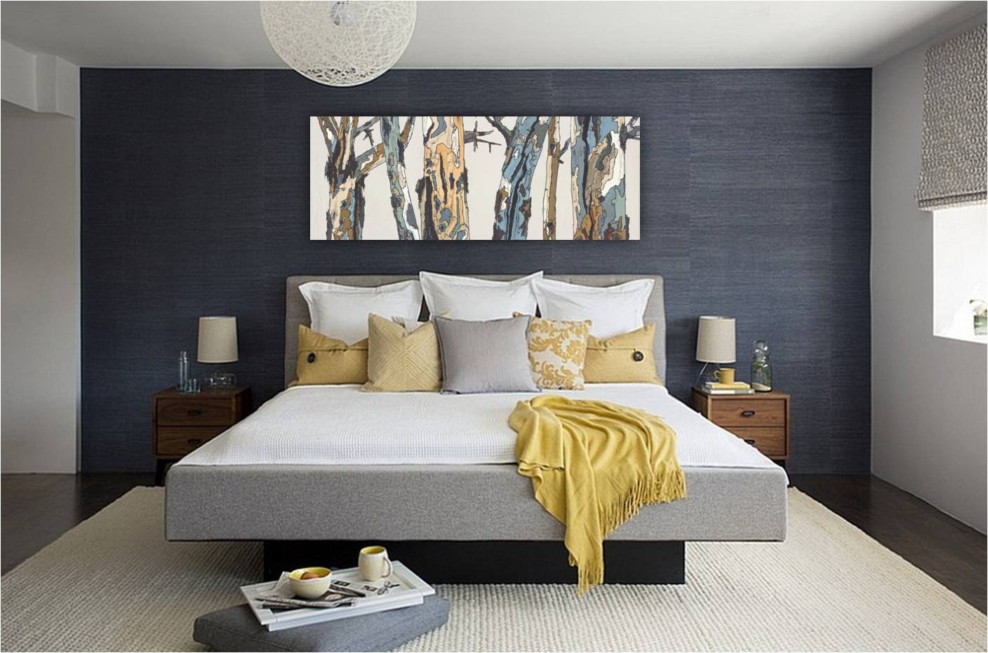 Extra LARGE Wall art above sofa long canvas Print trees Etsy