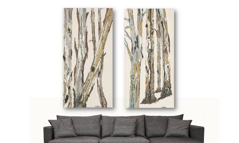 Vertical Wall Art Extra Large Artwork Oversized Diptych Etsy