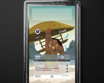 Maui - Demigod 23/P1 Disney100 Promo, Lorcana Extended Art Slab Background, PSA CGC TAG, Digital Download