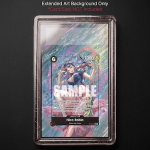 May include: A trading card featuring Nico Robin from the Straw Hat Crew, displayed in a protective case. The card has a colorful background and the text "SAMPLE". The text "DIGITAL DOWNLOAD" is at the top.