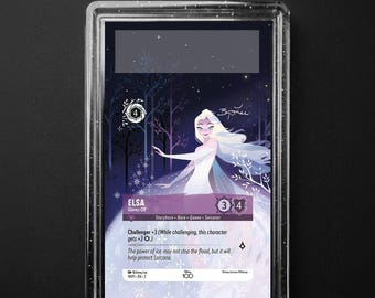 Elsa - Gloves Off 19/P1 Disney100 Promo, Lorcana Extended Art Slab Background, PSA CGC TAG, Digital Download