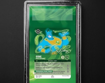 Genie - Powers Unleashed 20/P1 Disney100 Promo, Lorcana Extended Art Slab Background, PSA CGC TAG, Digital Download