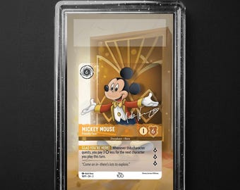 Mickey Mouse - Friendly Face 18/P1 Disney100 Promo, Lorcana Extended Art Slab Background, PSA CGC TAG, Digital Download