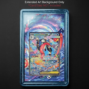 May include: A trading card in a protective case. The card features a colorful illustration of a creature with Japanese text. The case is transparent with a blue tint. Text at the top reads "DIGITAL DOWNLOAD" and "Extended Art Background Only". The brand name "COLLEX" is at the bottom.