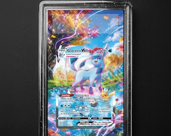 Glaceon Vmax 091/069 Eevee Heroes Hr, Pokemon Extended Art Slab Background, PSA CGC TAG, Digital Download