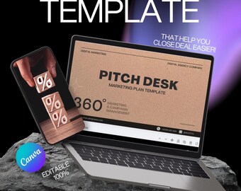 Canva-sjabloon voor marketingplan | Strategie voor pitchdecks | Digitale presentatie (bewerkbaar)