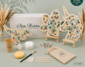 Kit vassoio da gioco a mosaico per bambini / Lavoretto di mosaico fai da te / Scatola di attività creative per bambini / Regalo fatto a mano