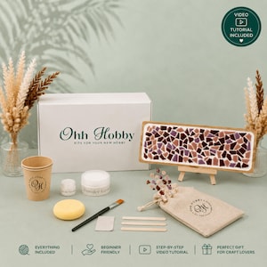 Rektangulärt mosaikfat | DIY-mosaikset | Kreativ hobbylåda | Present till hantverksälskare