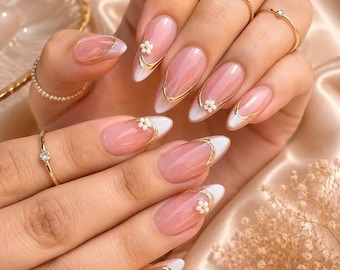 Unhas Postiças Olho de Gato: Flor 3D/Ajuste Personalizado (Aniversários)