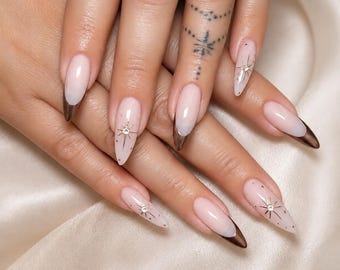 Faux ongles à pression faits main, manucure réutilisable, cadeau pour elle