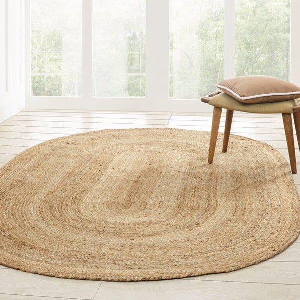 Oval Jute Braided Rug