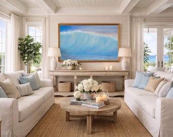 Original Ocean Wave Pastel Painting 19 x 27