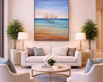 Infinity Ocean -  Pastel  Painting  Artwork Original 19 x 27