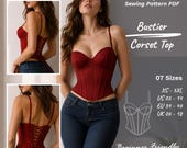 Overbust Corset Sewing Pattern - Bustier Corset Pattern - Corset Top Dress Pattern - Beginner Friendly - XS - 3XL - A4 A0 US - Plus Size -