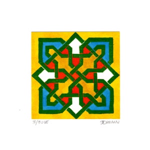Alhambra VII Linocut Hand Pulled Original Relief Print 3/30