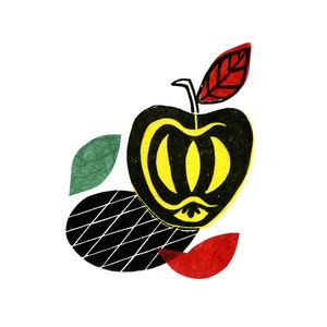 Apple Pop Linocut Print & Chine-collé 9 of 10