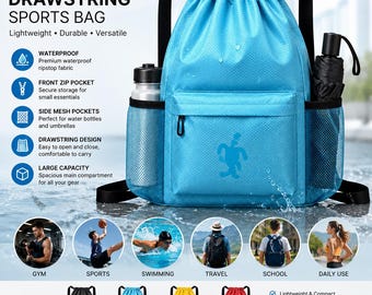 Bolsa deportiva impermeable con cordón