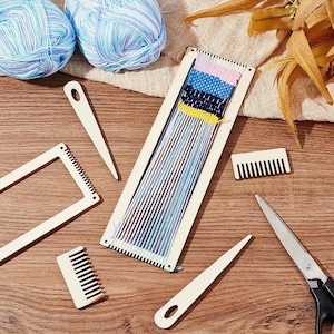 Mini Wooden Weaving Loom Kit, Handheld Tapestry Craft Set