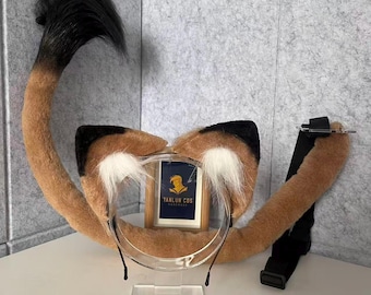 Orelhas e cauda para cosplay: Leão, Cerco, Tiara, Castanho claro, Feito à mão