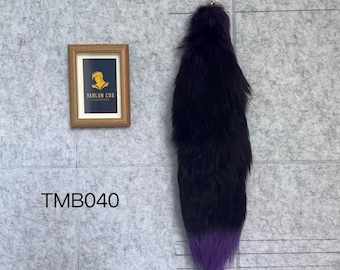 Fox Tails Therian Cosplay:18", Purple Black, Ethical, Key Chains Tails