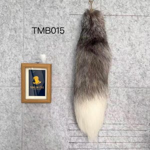 Cosplay Therian de Fox Tails : 18 pouces, gris et blanc, éthique, porte-clés Tails