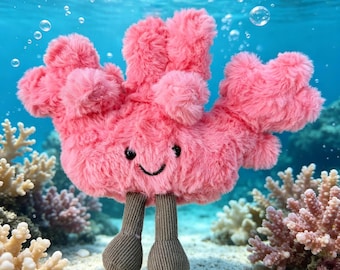 Jellycat Amuseable Coral Plush – Soft Pink Coral Stuffed Animal Toy with Legs, Ocean Decor, Gift for Ocean Lovers