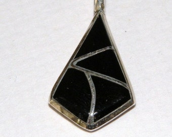 Signed Onyx Pendant in Sterling