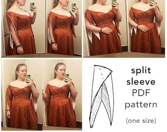 PDF PATTERN for fantasy/historical split sleeve