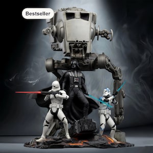 Dark Commander och Shock Trooper Squad | Space Empire Diorama | Samlarscen | STL 3D-UTSKRIFTSFILER