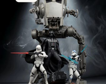 Dark Commander & Shock Trooper Squad | Space Empire Diorama | Collectible Scene | STL 3D PRINT Files