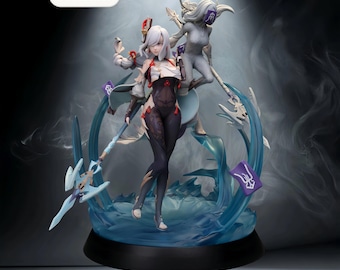 Genshin Impact – Shenhe (SFW) | Cryo Eclipse STL Statue | 3D Print Model | Digital STL File