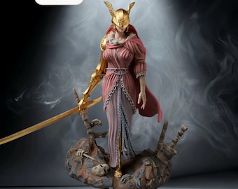 Elden Ring – Malenia (SFW) | Scarlet Eclipse STL Statue | 3D Print Model | Digital STL File